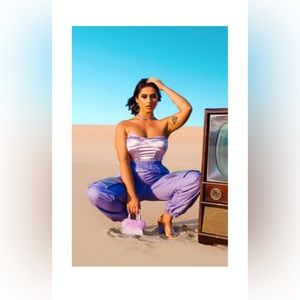 Lilac satin corset never used size 12